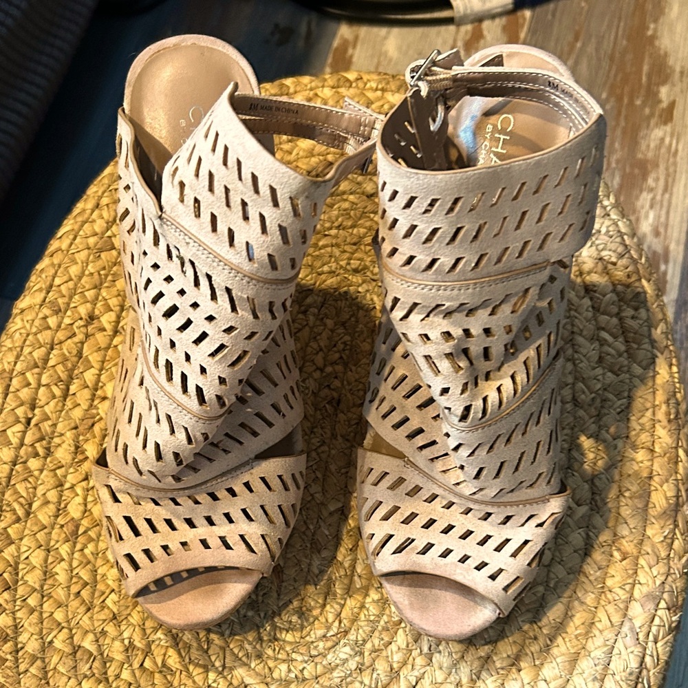 Charles By Charles David Beige Cutout Heels